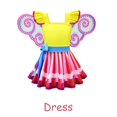 thumbnail image 1 of Disfraz De Fancy Nancy Para Niños Niña Vestido De Manga Corta Con Pantalones Máscara Navidad Halloween Cosplay Conjunto Completo Regalo De Cumpleaños Ropa De Fiesta, 1 of 4