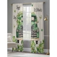 thumbnail image 4 of Saint Patrick's Day Sheer Curtains 96 Inch Length 2 Panels Set Window Treatments, Green Truck Leaves Floral Farmhouse Rod Pocket Semi Curtains for Living Room/Bedroom/Kitchen Décor, 104"W x 96"L, 4 of 7