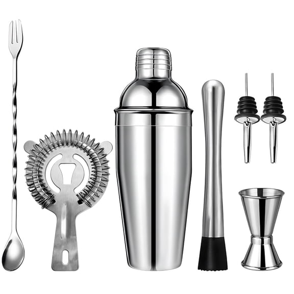 GARITIN 25oz Cocktail Shaker Set, 7-Piece Stainless Steel Bartender Kit, Bar Tools for Home Bartending