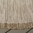 thumbnail image 4 of SAFAVIEH Beach House Maryam Bordered Indoor/Outdoor Area Rug, Brown/Ivory, 6'7" x 6'7" Round, 4 of 9