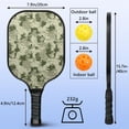 thumbnail image 3 of Pickleball Paddles Set Of 1, Fiberglass Surface, Camouflage Print, 1 Paddle, 2 Balls & Bag, 3 of 5
