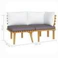 thumbnail image 2 of vidaXL 2 Piece Patio Lounge Set with Cushions Solid Acacia Wood, 316266, 2 of 6