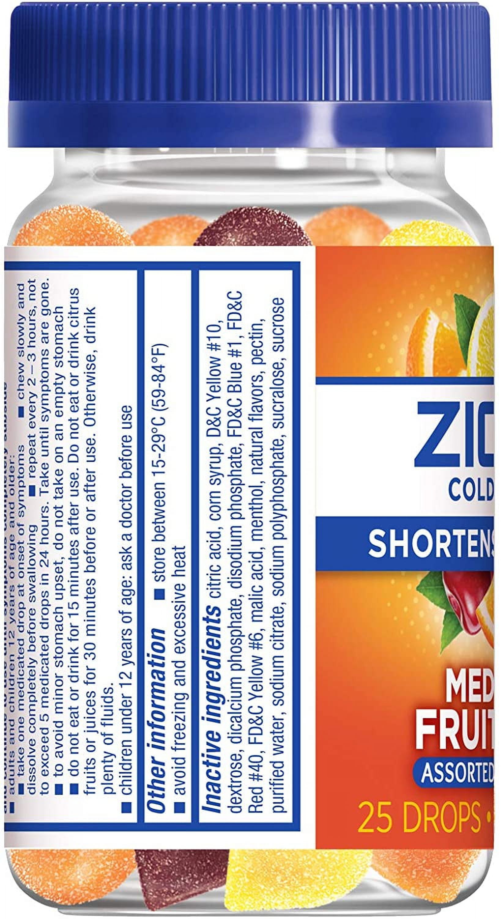 Zicam Zinc Cold Remedy Medicated Fruit Drops Assorted Flavor 25ct, 2-Pack