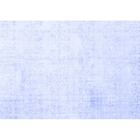 Ahgly Company Machine Washable Indoor Rectangle Persian Blue Traditional Area Rugs, 6' x 9'