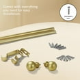 thumbnail image 5 of Ridicili 5/8" Single Telescoping Curtain Rod with Reticulated Ball Finials,Gold, 28"-48", 5 of 6