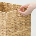 thumbnail image 4 of ZXNYH Natural Woven Hyacinth Cube Bin Basket Organizer with Handles, Storage for Bedroom, Home Office, Bathroom, Shelf and Cubby Organization, Hold Blankets, Magazines, Books, 4 Pack, Natural/Tan, 4 of 9