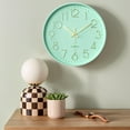 thumbnail image 2 of Unique Bargains Silent Non-Ticking Modern Battery Operated Wall Clock Green, 2 of 6