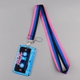 thumbnail image 3 of Creative Retro Cassette Tape ID Badge Holder with Lanyard Sliding Card Case for ID Card Key Badge Gift for Office School Student, 3 of 9