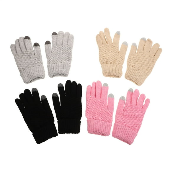 RENACLIPY Assorted Color W Gorgeous 4 Pairs Winter Touchscreen Gloves Unisex Warm