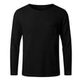 thumbnail image 7 of Guluxicc Men's Cotton Long Sleeve Shirts with Pocket Crew Neck Pullover Classic Fit T Shirts Summer Casual Outfits, 7 of 7
