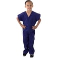 thumbnail image 3 of Natural Uniforms Kid's Unisex V-Neck Scrub Top & Elastic Scrub Pant Set, 3 of 5