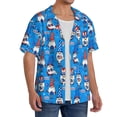 thumbnail image 4 of Naloa Gnomes in USA Men's Loose Fit Cuban Collar Short-Sleeve Shirt with Button-down and Chest Pocket for Everyday Wear Outings - XX-Large, 4 of 7