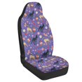 thumbnail image 2 of POLERO Protective Auto Front Seat Covers for Automotive, Polyester Fabric Elastic Stretchy Seat Covers, Dog Floral Purple Print, 2 of 7