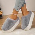 thumbnail image 6 of SKIYLEVZ Women's Winter Fuzzy Slippers House Slippers with Comfortable Soft Arch Fleece Lined Slipper Cozy Flat Platform Room Slippers Non-Slide Winter Slipper, 6 of 8