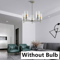 MONIPA 5 Light Chandeliers Contemporary Modern Clear Glass Shades Pendant Light Fixtures Adjustable Wire Lights Brushed Polished Nickel Pendant Lighting