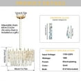 thumbnail image 6 of LUVODI 15.57'' Φ Luxury Crystal Pendant Lamp Villa Living Room Rain Drop Bar Ceiling Light for Dining Rooms Bedroom, 6 of 17