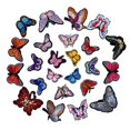 thumbnail image 1 of 24 parches de mariposas multicolores, mezcla aleatoria, surtidos, parches hechos a mano, para planchar o coser, bordados, para planchar, para ropa, jeans, bolsos, sombreros, zapatos, 1 of 5