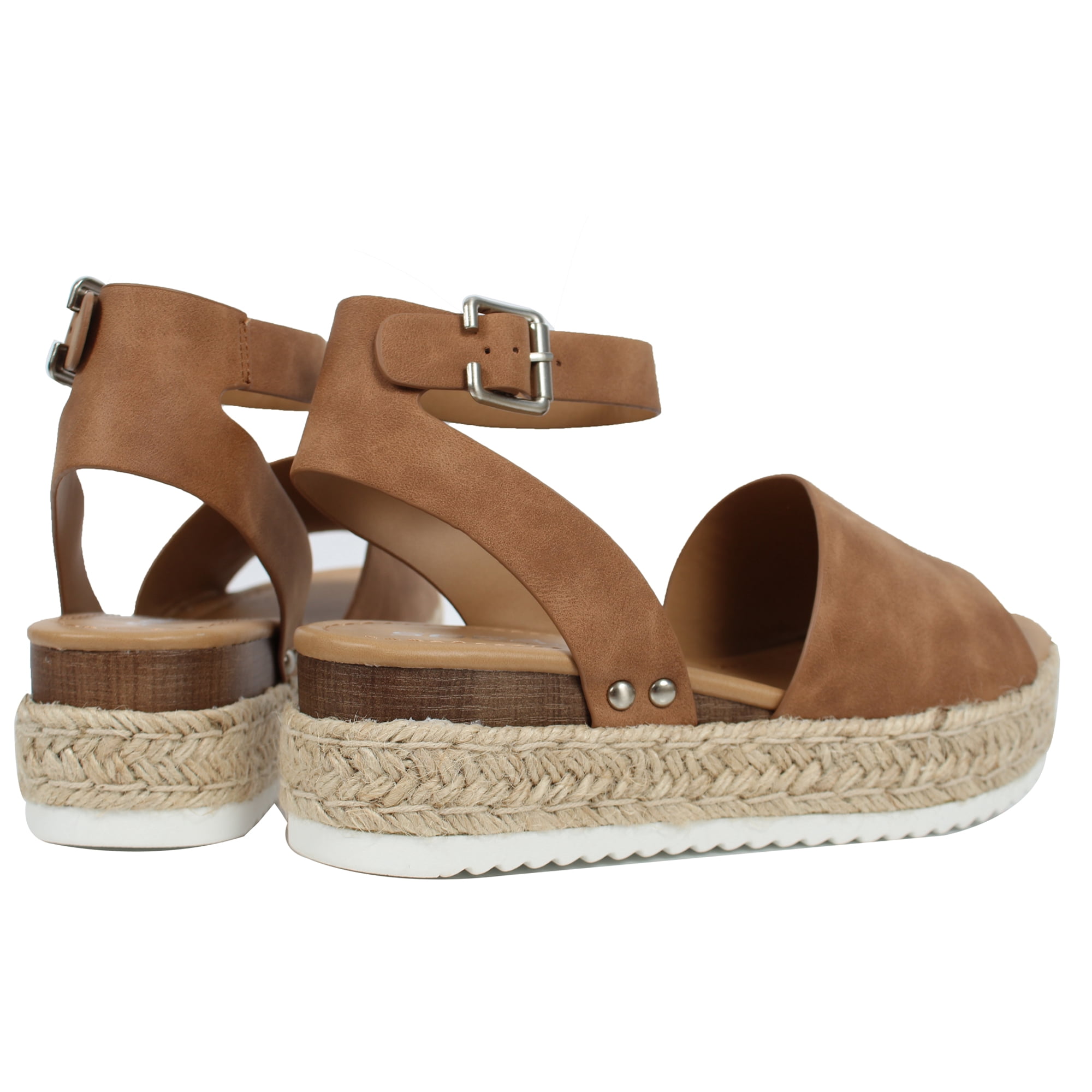soda women's open toe ankle strap espadrille sandal