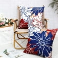 thumbnail image 6 of Red Blue White Flowers Pillow Covers 20x20 4th of July Independence Day Throw Pillow Covers Set of 2 Summer Cotton Linen Square Pillow Case for Home Outdoor Couch, 6 of 6