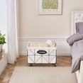 thumbnail image 3 of Mxfurhawa Iron Wire Laundry Hamper With Rolling Lockable Wheels, Foldable basket Organizer with Detachable Liner & Wheels(Black), 3 of 7