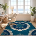 thumbnail image 3 of Design&I 8'x10' Ultra Soft Area Rug, Turtle Nautical Minimalist Seashell Border Themed Ocean Lobster Refined None Fluffy Washable Non Shedding for Bedroom Living Room Under Sectional, 3 of 7