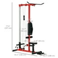 thumbnail image 3 of Soozier Station de Câbles Lat à Tirage vers le Bas pour Machine avec Plaque de Pied Relevable, Rouge, 3 of 10