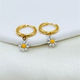 thumbnail image 4 of Sunyuer Vintage Daisy Flower Dangle Drop Earrings - Little Daisy Hoop Huggie Earrings - Minimal Earrings for Women, 4 of 8
