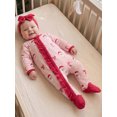 thumbnail image 3 of Lairauiy Infant Baby Girl Christmas Romper Printed Long Sleeve Footed Jumpsuit Headband 0-18 Months, 3 of 9