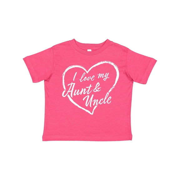Inktastic I Love My Aunt and Uncle in White Chalk Heart Boys or Girls Toddler T-Shirt