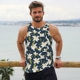 thumbnail image 6 of Cauagu Lilies Flowers Print Men's Sleeveless Muscle Shirts,Tank Tops Quick Dry Workout Tank Top Gym Muscle Tee Fitness Bodybuilding T Shirt for Men-Small, 6 of 7