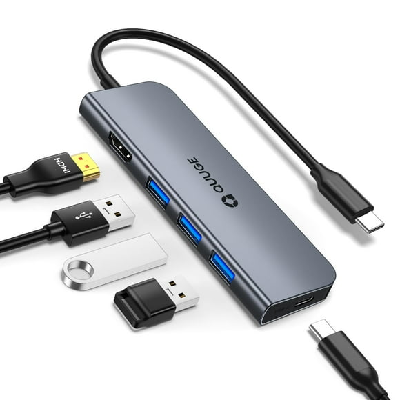 Adaptador multipuerto USB C Hub QUUGE 5 en 1 con HDMI 4K y 3 USB 3.0