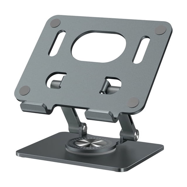 Foldable Adjustable Laptop Holder 360° Rotation Tablet Holder Al-Alloy Stable Compatible with Tablet,1 x Tablet bracket,Gray