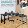 thumbnail image 2 of Computer Desk Gaming Desk Office L Shaped Desk PC Wood Home Large Work Space Corner Study Desk Workstation (Black), 2 of 7
