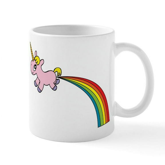 CafePress - Rainbow Poop Mug - 11 oz Ceramic Mug - Novelty Coffee Tea Cup