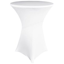 Wedding Linens Inc. (200 GSM) Premium 30"x 42" Round Cocktail Highboy Spandex Stretch Fitted Table Cover Tablecloths - White