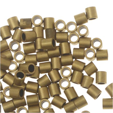 Antique Brass Crimp Bead - Crimp Beads, Tube 2x2mm, 100 Pieces, Raw Brass