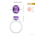 thumbnail image 4 of ANGARA Natural Cushion 4.6 ct Amethyst Solitaire Ring with Hidden Accents in 14K White Gold for Women (Size-12x10mm) | February Birthstone, Anniversary, Jewelry Gift for Women | Natural Amethyst Ring, 4 of 9