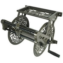 Liberty Garden Wall Mounted Heavy Gauge Aluminum Hanging Hose Reel with Guide