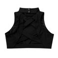 thumbnail image 4 of Sxiwei Kids Girls Dance Tank Crop Top Sleeveless Mock Neck Criss Cross Back Sport Bra Black 6, 4 of 7