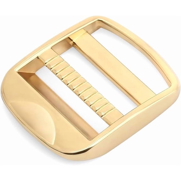 Strong Metal Ladder Lock Tri-Glide Tension Lock Slide Buckle Adjustable Backpack Strap 4pcs SC82 (1 Inch, Gold)