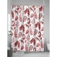 thumbnail image 5 of Fsddascl Botanical Red Shower Curtain Set - Standard 72" x 72" Washable Bathtub Curtain with 12 Hooks, Vintage Ferns Herbs Country Plant Leaf Waterproof Fabric Stall Shower Curtains for Bathroom, 5 of 6