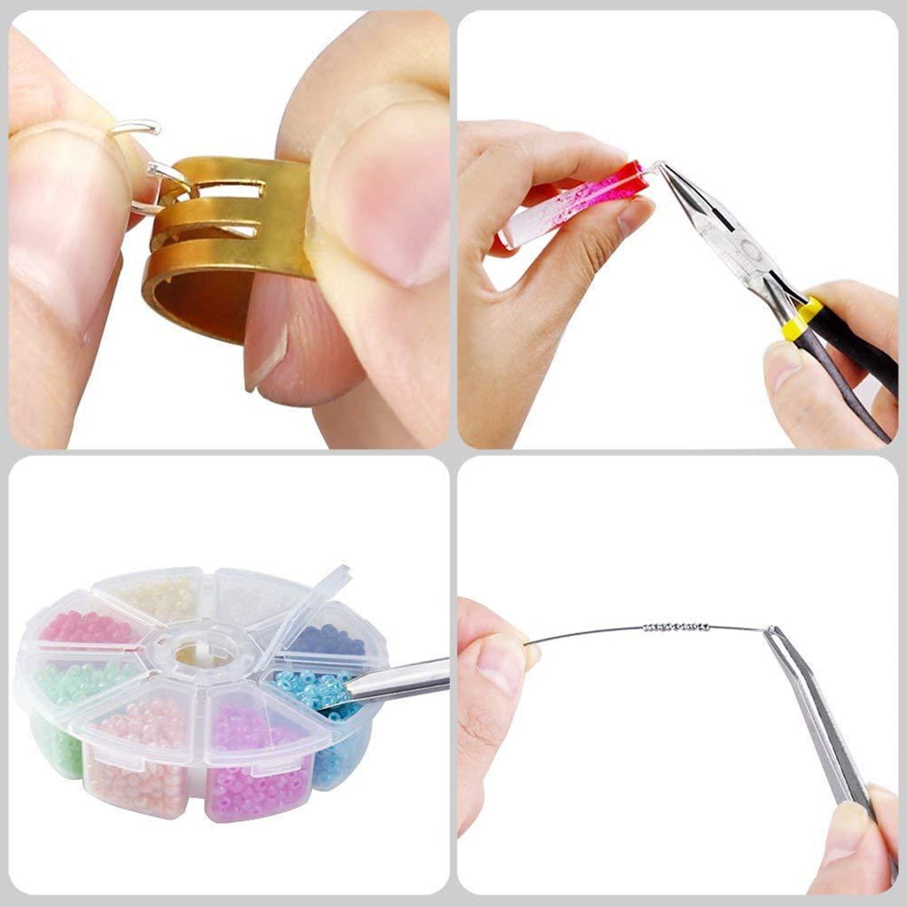 Oasiva Jewelry Making Supplies Set with Jewelry Pliers Wire Cutter Tweezer Scissor Kit DIY Crafts Necklaces Bracelets Jewellery Beading Repairing Tools