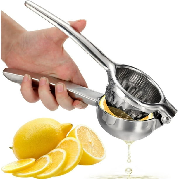 Exprimidor de limón, exprimidor manual de acero inoxidable 304 de grado alimenticio, de muy alta calidad, de grado comercial, fácil de limpiar, almacenamiento conveniente para su bar y cocina en casa