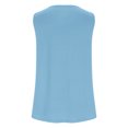 thumbnail image 5 of Summer Saving Usmisi Tank Tops Solid Crewneck Sleeveless T Shirts for Women Loose Flowy Pleated Swing Casual Vest Tunic Blouse Light Blue L Up to 65% off, 5 of 6