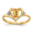 thumbnail image 6 of 14k Yellow Gold Solid Diamond & Citrine Band Ring, 6 of 7