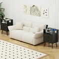 thumbnail image 5 of Holaki Night Stands for Bedroom Set of 2 with Charging Station, End Table Side Table with LED Light & 3 Collapsible Fabric Drawer, Bedside Table for Bedroom, Living Room, Black, 5 of 10
