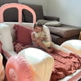 thumbnail image 4 of Sunnylife: Kids Sleepover Bed - Summer Van - Candy Pink - Inflatable Vehicle Shaped Bed w/ Wheels, Flocked Air Mattress, In-Outdoor, 63 x 47 x 35.5", 4 of 10