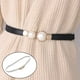 thumbnail image 5 of Cinturón de cintura de perlas para mujer, cinturón de cadena con blanco Hugo Cinturón, 5 of 10