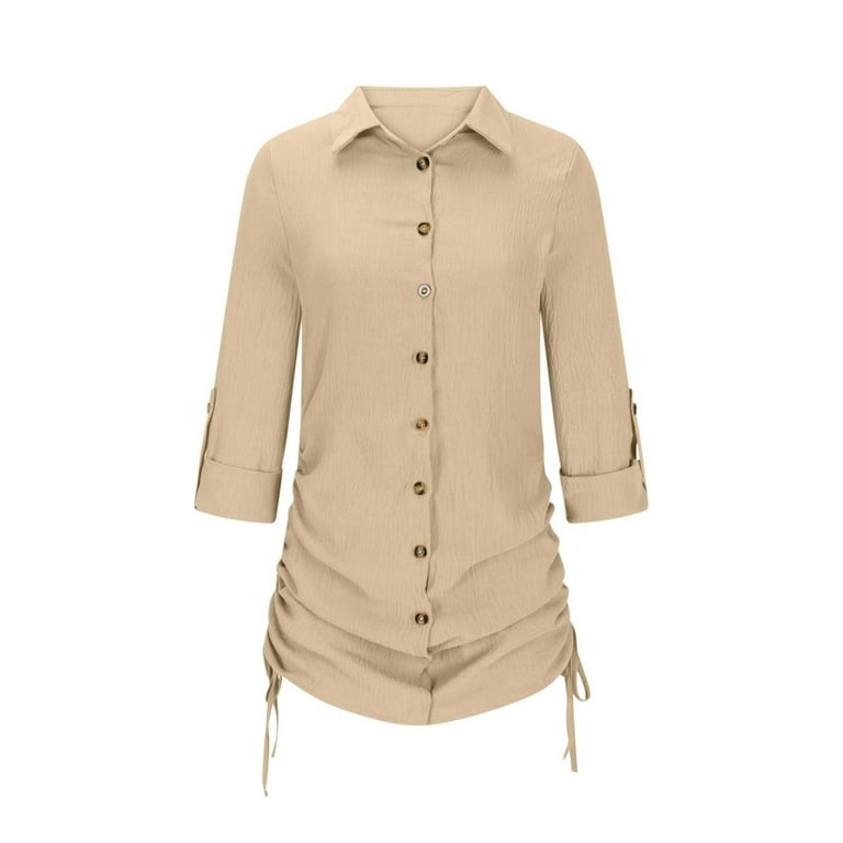 Scsalgin Women's Button Down Lapel Shirt Dress Long Sleeve Drawstring Side Sexy Mini Dresses Tunic Tops Scsalgin Women's Button Down Lapel Shirt Dress Long Sleeve Drawstring Side Sexy Mini Dresses Tunic Tops