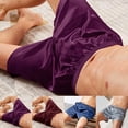 thumbnail image 5 of Fule Men's Home Silk Satin Pajamas Shorts Nightwear Pyjamas Pants Sleep Bottoms, 5 of 9